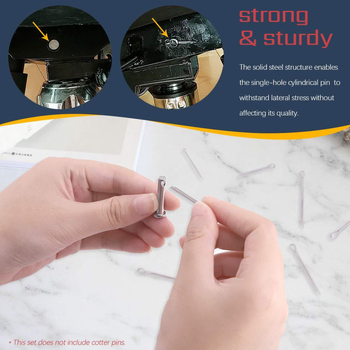 Știfturi de poziționare din oțel inoxidabil 304, cilindrice, cu cap plat cu orificiu, 96 bucăți în cutie