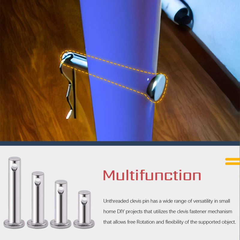 Știfturi de poziționare din oțel inoxidabil 304, cilindrice, cu cap plat cu orificiu, 96 bucăți în cutie