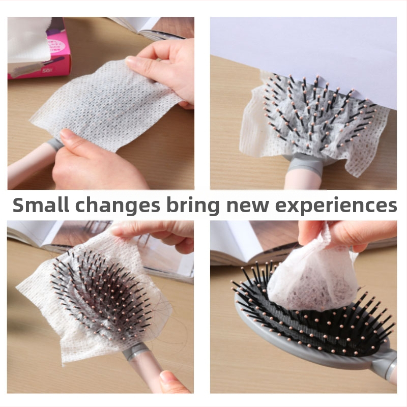 Pieptene din material nețesut cu pernă de aer, plasă de curățare și masaj cu airbag pentru protecția părului — portabil, pachet de 50 de bucăți, pentru îngrijire personală