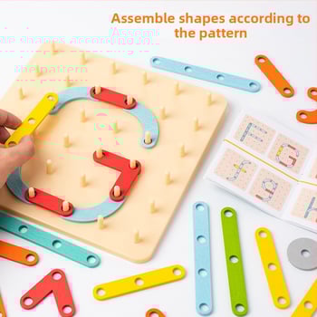 Puzzle 3D din lemn cu coloană, jucărie educațională pentru copii 4–6 ani, asamblare ilustrații și plăci