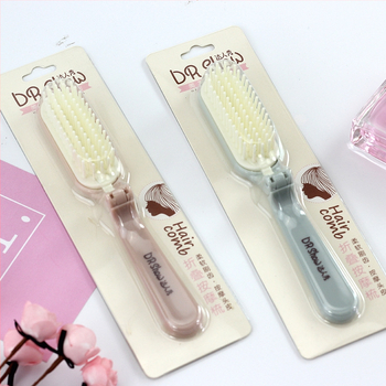 Pieptene pliabil portabil cu cap de perie anti-statice, din plastic, 32 g, dinți fini