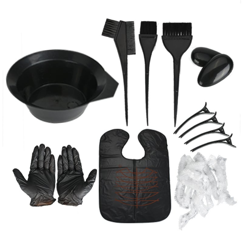 Σετ εργαλείων βαφής μαλλιών 9 τεμαχίων από την Aisilk, με μπολ, προστατευτικά αυτιών, μια χρήσης ποδιά, καπέλο ντους, κλιπ για φάσα και γάντια — Μάρκα: Aisilk; Τύπος: σετ εργαλείων βαφής μαλλιών; Προδιαγραφές: TZ-09; Εφαρμογή: καθολική