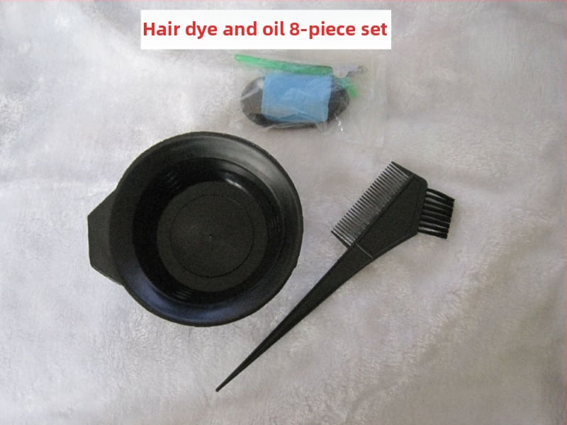 Σετ εργαλείων βαφής μαλλιών μιας χρήσης, 8 τεμάχια, με μπολ βαφής, χτένα βαφής και προστατευτικά για τα αυτιά
