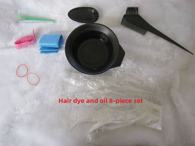 Σετ εργαλείων βαφής μαλλιών μιας χρήσης, 8 τεμάχια, με μπολ βαφής, χτένα βαφής και προστατευτικά για τα αυτιά