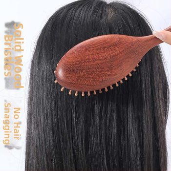 Masážna kefka s vzdušnou podložkou zo santalového dreva, dlhý dizajn, značka Shang Qing Yun