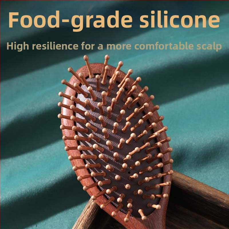 Masážna kefka s vzdušnou podložkou zo santalového dreva, dlhý dizajn, značka Shang Qing Yun