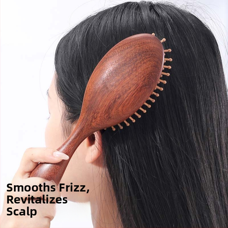 Masážna kefka s vzdušnou podložkou zo santalového dreva, dlhý dizajn, značka Shang Qing Yun