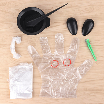 Οκταμελές σετ εργαλείων βαφής μαλλιών με μπολ ανάμειξης βαφής, μανδύας μιας χρήσης, γάντια, χτένα και κλιπ για κομμωτήριο