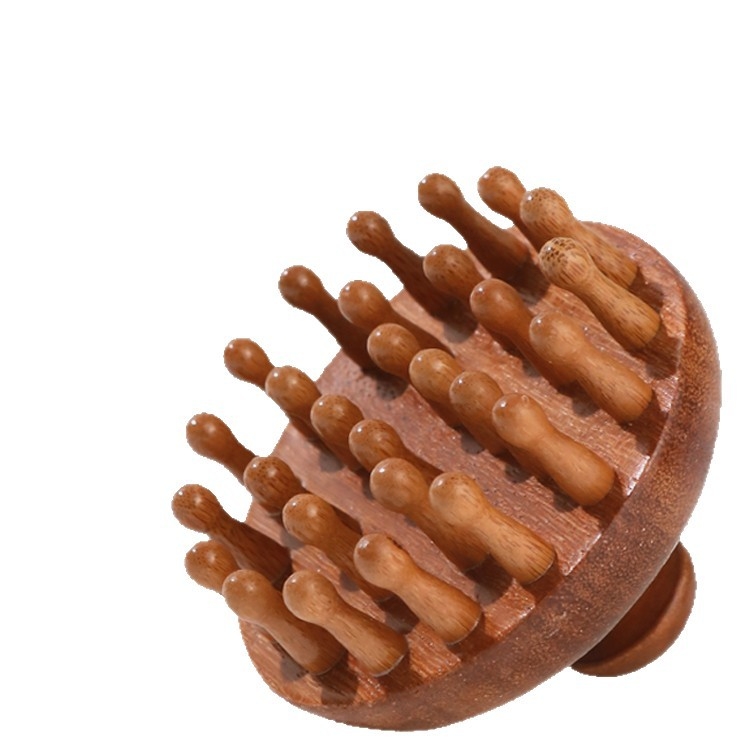 Fa disc-masszírozó hajkefe a fejbőrre és a hajszálak tüszőire, hajápolási eszköz