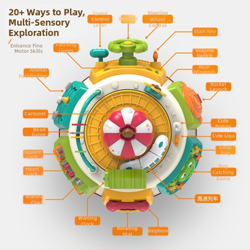 Jucărie educțională pentru primii ani cu design hexagonal și funcție muzică/voce (ABS, baterii, vârstă 4–6 ani)