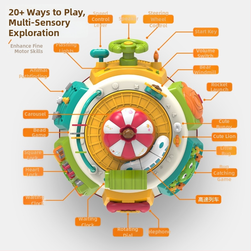 Jucărie educțională pentru primii ani cu design hexagonal și funcție muzică/voce (ABS, baterii, vârstă 4–6 ani)