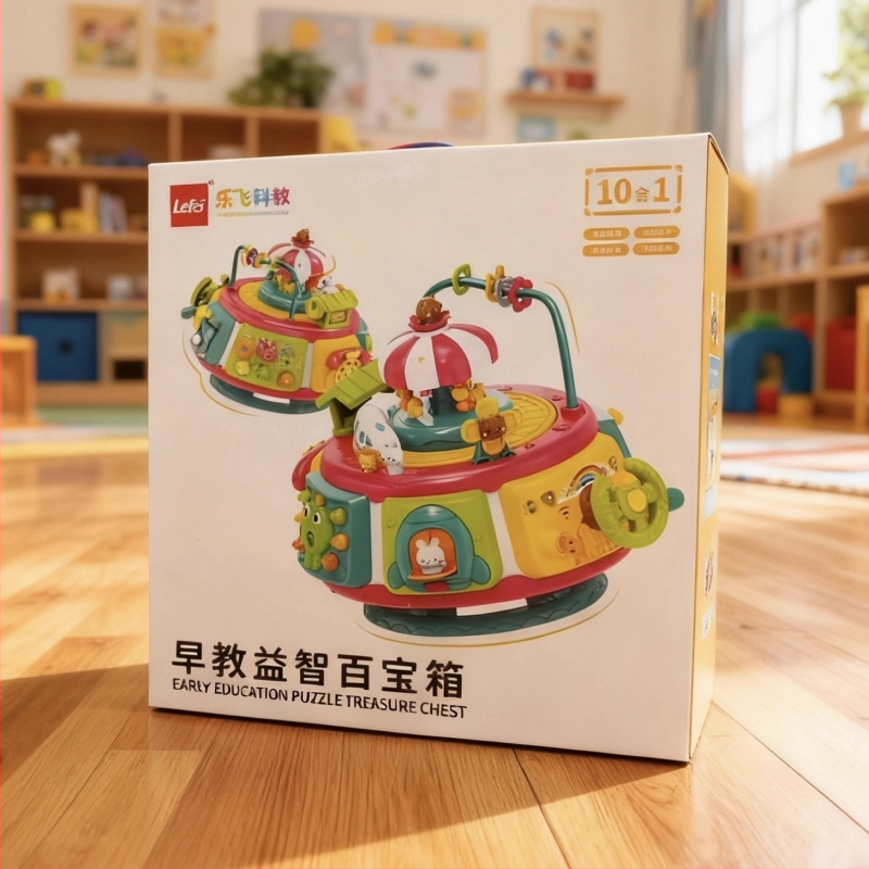 Jucărie educțională pentru primii ani cu design hexagonal și funcție muzică/voce (ABS, baterii, vârstă 4–6 ani)