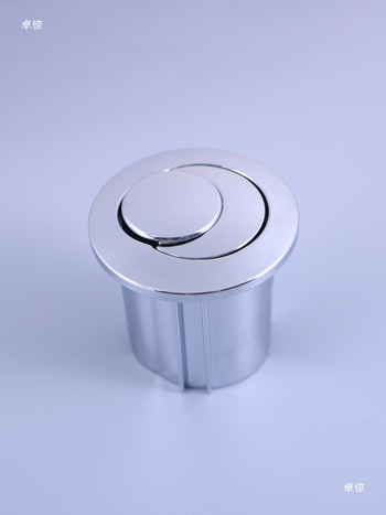 Rozsdamentes acélből készített WC-tartály kiegészítő készlet: vízbetöltő szelep, lefolyó szelep, gombnyomó kar, csipesz, anya – modern minimális stílus