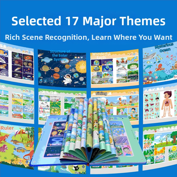 Pix inteligent pentru citire punctată pentru copii – carte audio educativă interactivă, recunoaștere vocală, reîncărcabilă, interacțiune emoțională, pentru vârsta 4–6 ani