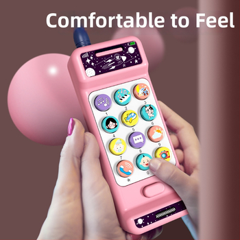 Jucărie telefon muzical educativ pentru copii – Funcții: muzică și vocalizare; Material: plastic; Alimentare: baterii; Vârstă recomandată: 4–6 ani