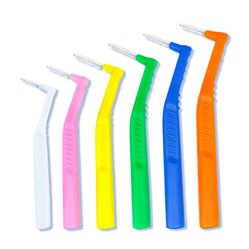 Gold Protector Perie interdentală în formă de L, de unică folosință, 20 buc., peri moi, curățare profundă pentru aparat dentar