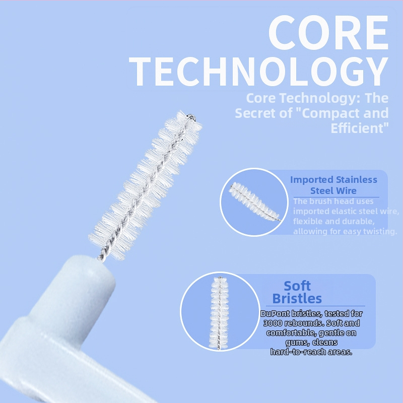 Gold Protector Perie interdentală în formă de L, de unică folosință, 20 buc., peri moi, curățare profundă pentru aparat dentar