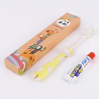 Yu Ran Set Cartoon pentru copii: periuță de dinți și pastă de dinți, de unică folosință, două-in-unu pentru hoteluri, din plastic PP, 15 g, termen de valabilitate 36 de luni