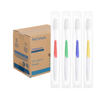 Periuță de dinți manuală NONA 691, peri moi, cutie cu 144 bucăți