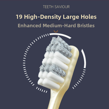 Periuță de dinți manuală cu peri spiral din nailon, duritate medie, ambalaj dublu, modelul 970KA, pentru adulți