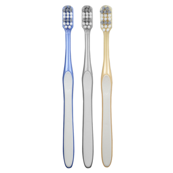 Periuță de dinți manuală cu peri spiral din nailon, duritate medie, ambalaj dublu, modelul 970KA, pentru adulți