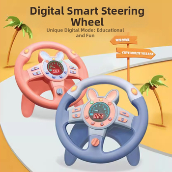 Volan electric digital - jucărie educațională multifuncțională cu muzică/sunet, construcție din plastic, alimentare cu baterii, pentru copii 4–6 ani