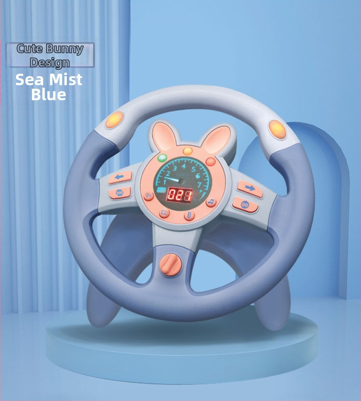 Volan electric digital - jucărie educațională multifuncțională cu muzică/sunet, construcție din plastic, alimentare cu baterii, pentru copii 4–6 ani