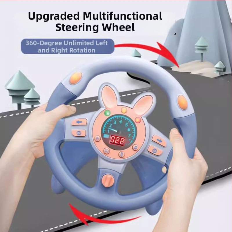 Volan electric digital - jucărie educațională multifuncțională cu muzică/sunet, construcție din plastic, alimentare cu baterii, pentru copii 4–6 ani