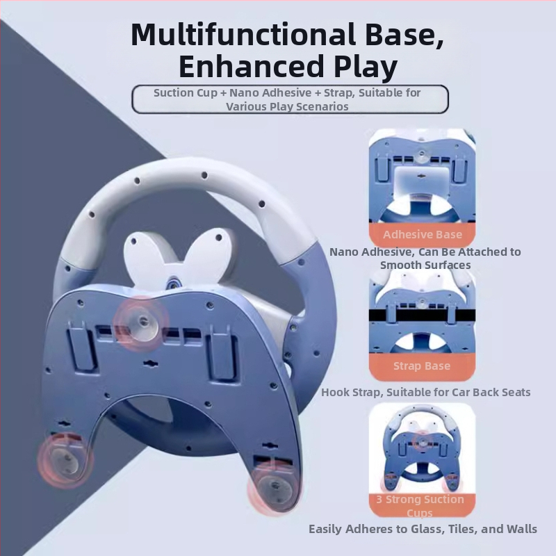 Volan electric digital - jucărie educațională multifuncțională cu muzică/sunet, construcție din plastic, alimentare cu baterii, pentru copii 4–6 ani