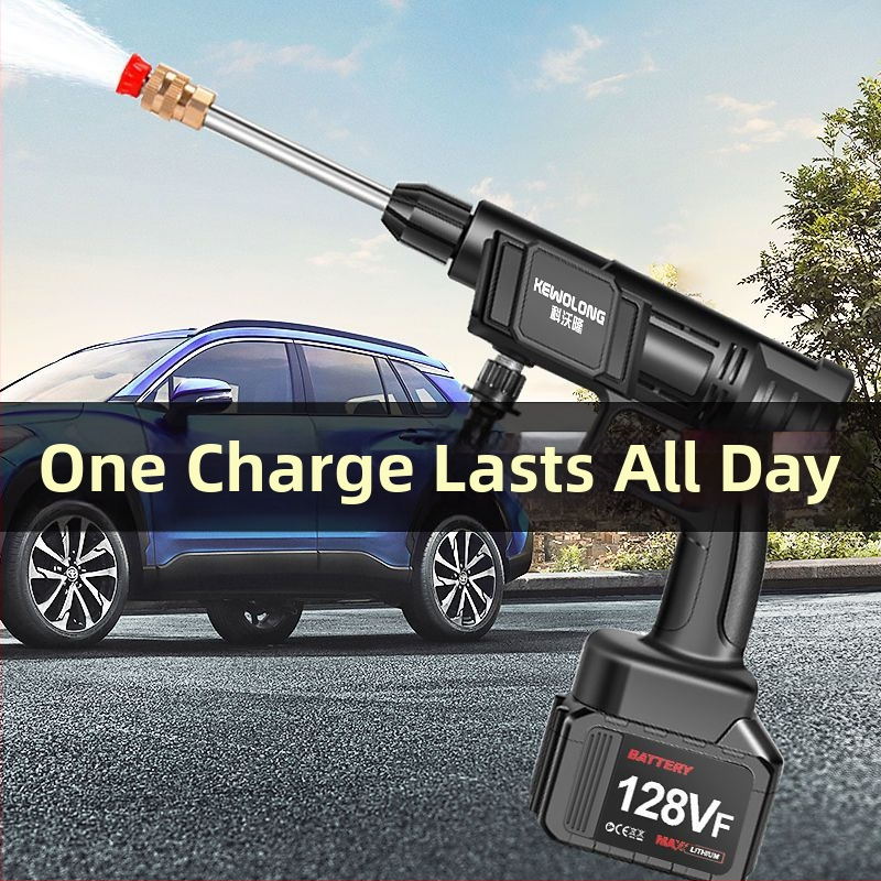 Mașină de spălat auto fără fir, portabilă, reîncărcabilă, pistol de înaltă presiune pentru apă cu duză din ABS plastic