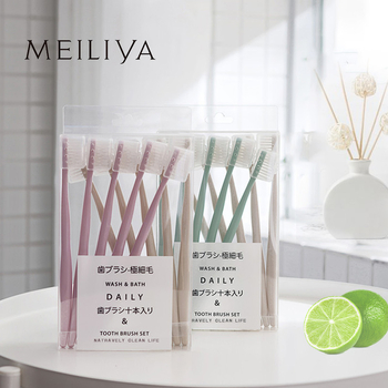 Periuță de dinți în formă de macarons, peri moi, unisex, 10 buc., de unică folosință