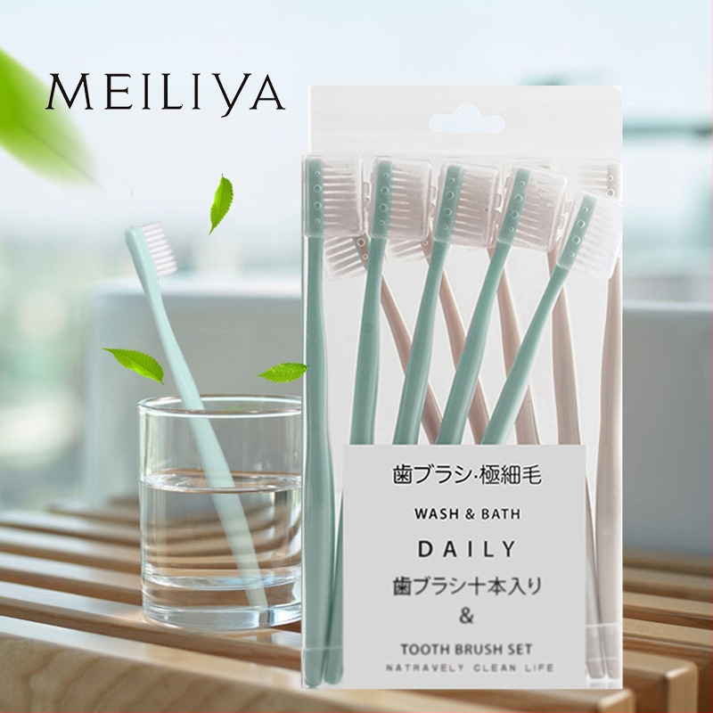 Periuță de dinți în formă de macarons, peri moi, unisex, 10 buc., de unică folosință