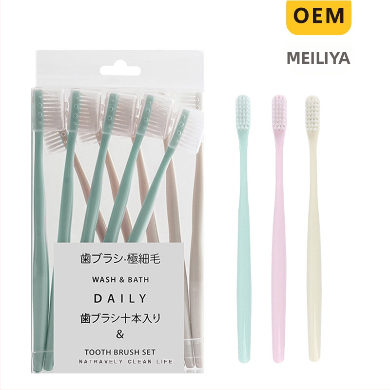 Periuță de dinți în formă de macarons, peri moi, unisex, 10 buc., de unică folosință