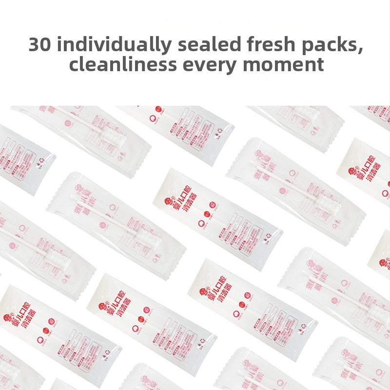 Haubert Bețișor de igienă orală pentru bebeluși, pentru copii 0–1 an, material textil, 30 buc.