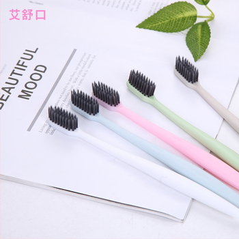 Periuță de dinți manuală pentru adulți, cu cărbune de bambus și peri moi, model 302, pachet de 100 bucăți