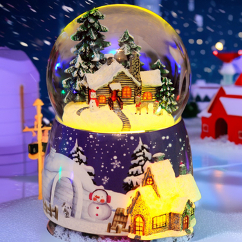 Μουσικό κουτί σε κρυστάλλινη σφαίρα με LED εφέ χιονιού, Bluetooth ηχείο, ρητίνη, βαμμένο, επαναφορτιζόμενο, ιδανικό δώρο