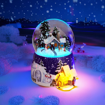 Μουσικό κουτί σε κρυστάλλινη σφαίρα με LED εφέ χιονιού, Bluetooth ηχείο, ρητίνη, βαμμένο, επαναφορτιζόμενο, ιδανικό δώρο