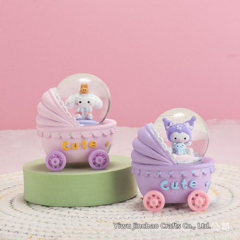 Glob de birou cu sferă de cristal iluminată și cutie muzicală, model mini 45#, din rășină sintetică