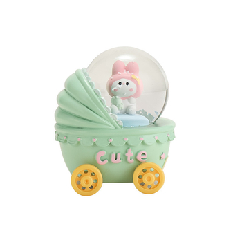 Glob de birou cu sferă de cristal iluminată și cutie muzicală, model mini 45#, din rășină sintetică