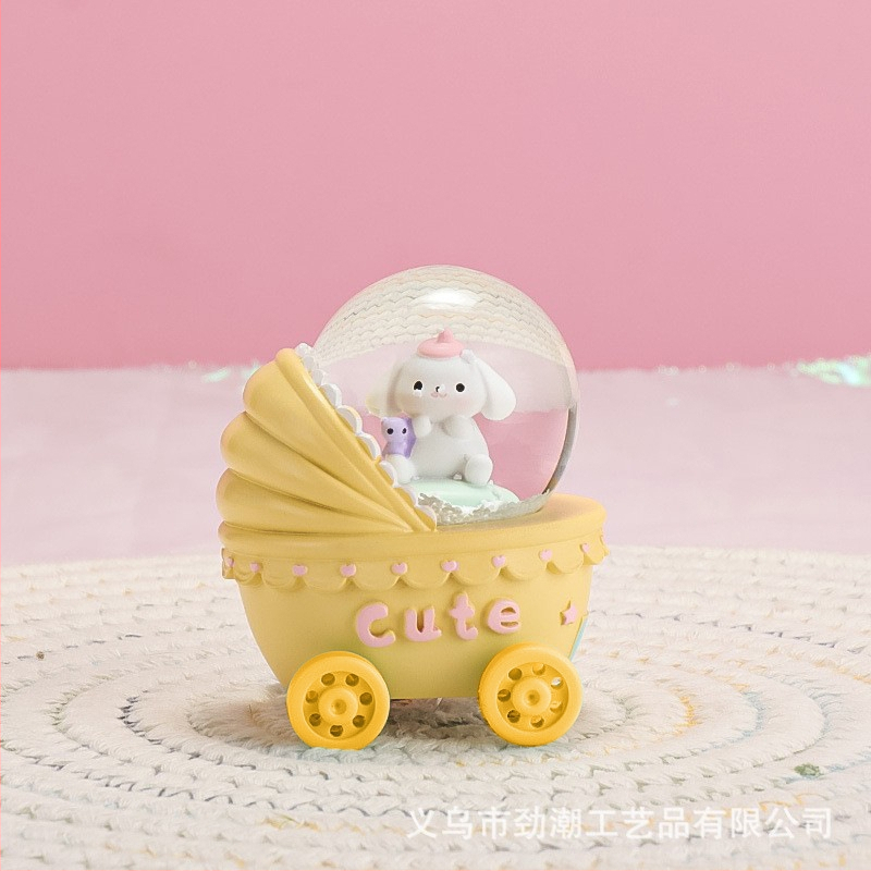 Glob de birou cu sferă de cristal iluminată și cutie muzicală, model mini 45#, din rășină sintetică