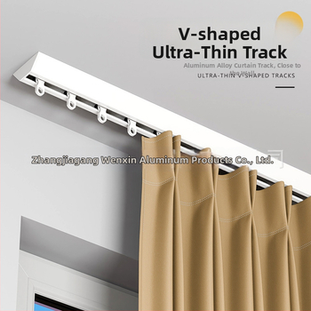 Hliníková závesová trať – V-tvar, ultra tenká tichá skrinka, Wenxin WX250313, moderný jednoduchý štýl, horná/bočná montáž