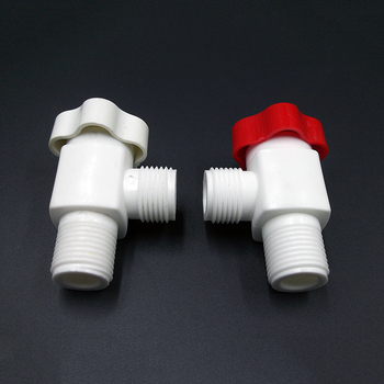 POM plastični trokutni ventil za toplu i hladnu vodu, 20 mm unutarnji promjer, vanjski navoj, kutni ventil, materijal: plastika
