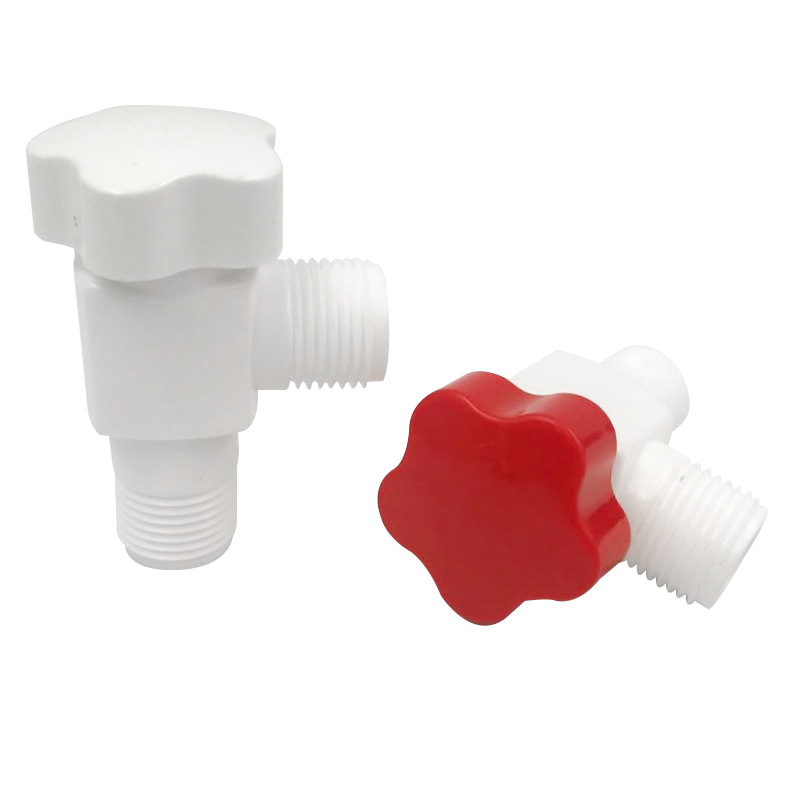 POM plastični trokutni ventil za toplu i hladnu vodu, 20 mm unutarnji promjer, vanjski navoj, kutni ventil, materijal: plastika