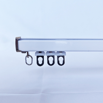 Juying aluminijska zavjesna tračnica – tiha ravna tračnica, jednostruka ili dvostruka, gornje montiranje, moderni minimalistički stil