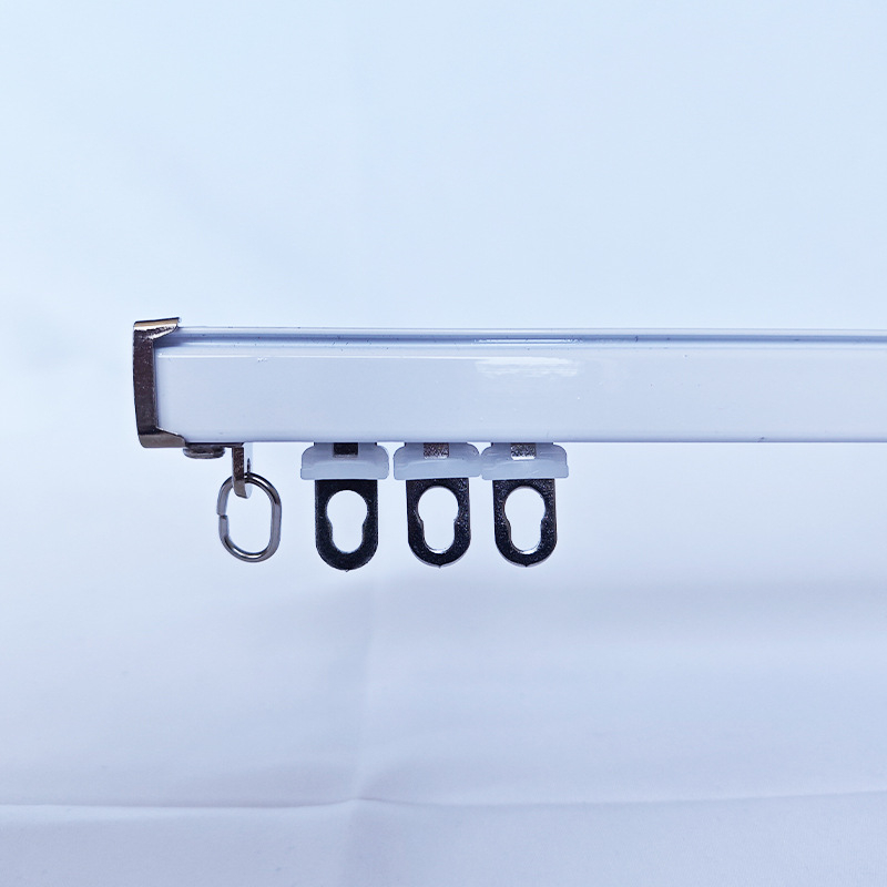 Juying aluminijska zavjesna tračnica – tiha ravna tračnica, jednostruka ili dvostruka, gornje montiranje, moderni minimalistički stil