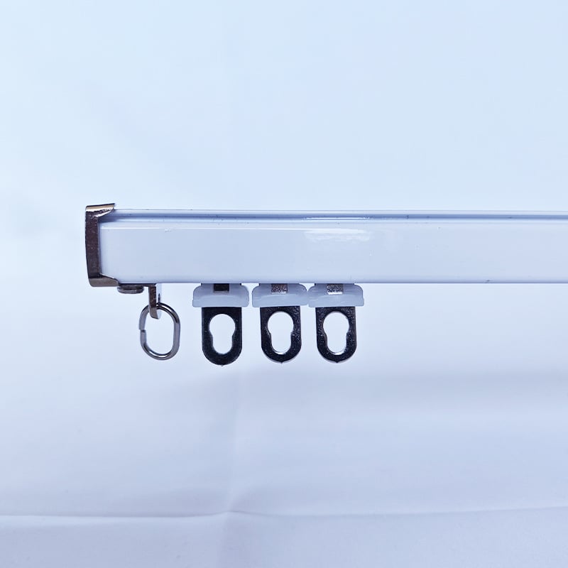 Juying aluminijska zavjesna tračnica – tiha ravna tračnica, jednostruka ili dvostruka, gornje montiranje, moderni minimalistički stil