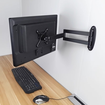 Univerzalni zidni držač za LCD monitor i TV, rotirajući, model W100S, konstrukcija od željeza, nosivost 5–10 kg