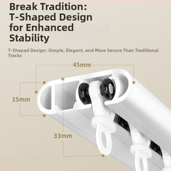 Sistem de perdeu cu șină dublă pentru ferestre erker, din aluminiu, silențios, șină de alunecare ultra-subțire
