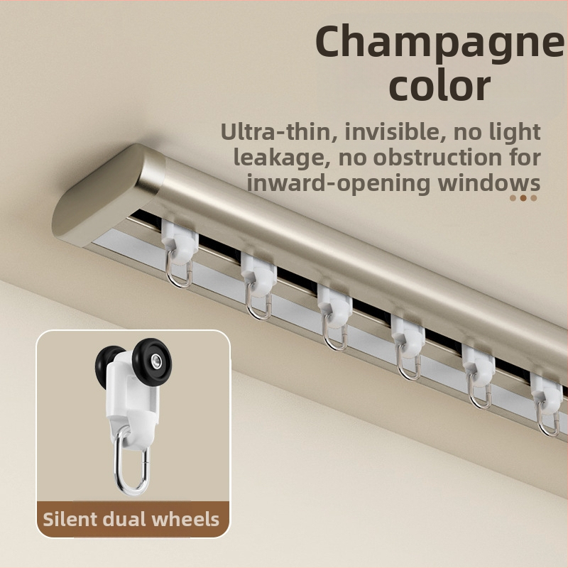 Sistem de perdeu cu șină dublă pentru ferestre erker, din aluminiu, silențios, șină de alunecare ultra-subțire