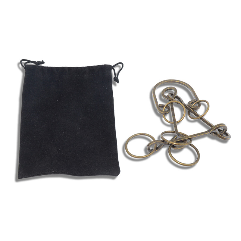 Puzzle cu nouă verigi – Mystery House, din metal; rezolvarea verigilor și a lacătului; antrenament de răbdare; DIY posibil; personalizare disponibilă; pentru 7–14 ani.